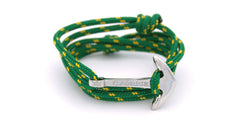 Pulsera náutica - Estribor en ancla plateada - Carrick Bracelets