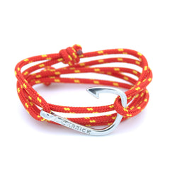 Pulsera náutica - Babor en anzuelo plateado - Carrick Bracelets