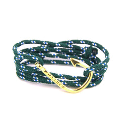 Pulsera náutica - Cangreja en anzuelo dorado - Carrick Bracelets