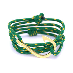 Pulsera náutica - Estribor en anzuelo dorado - Carrick Bracelets