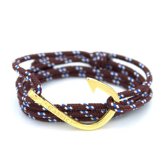 Pulsera náutica - Foque en anzuelo dorado - Carrick Bracelets