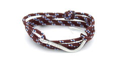 Pulsera nautica Carrick - Foque en anzuelo plateado - Frontal