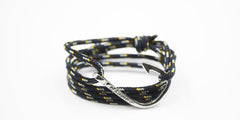 Pulsera nautica Carrick - Gamela en anzuelo plateado - Frontal