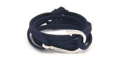 Pulsera nautica Carrick - Roda en anzuelo plateado - Frontal