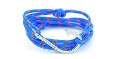Pulsera nautica Carrick - Través en anzuelo plateado - Frontal