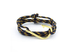 Pulsera náutica - Nautilus en anzuelo dorado - Carrick Bracelets